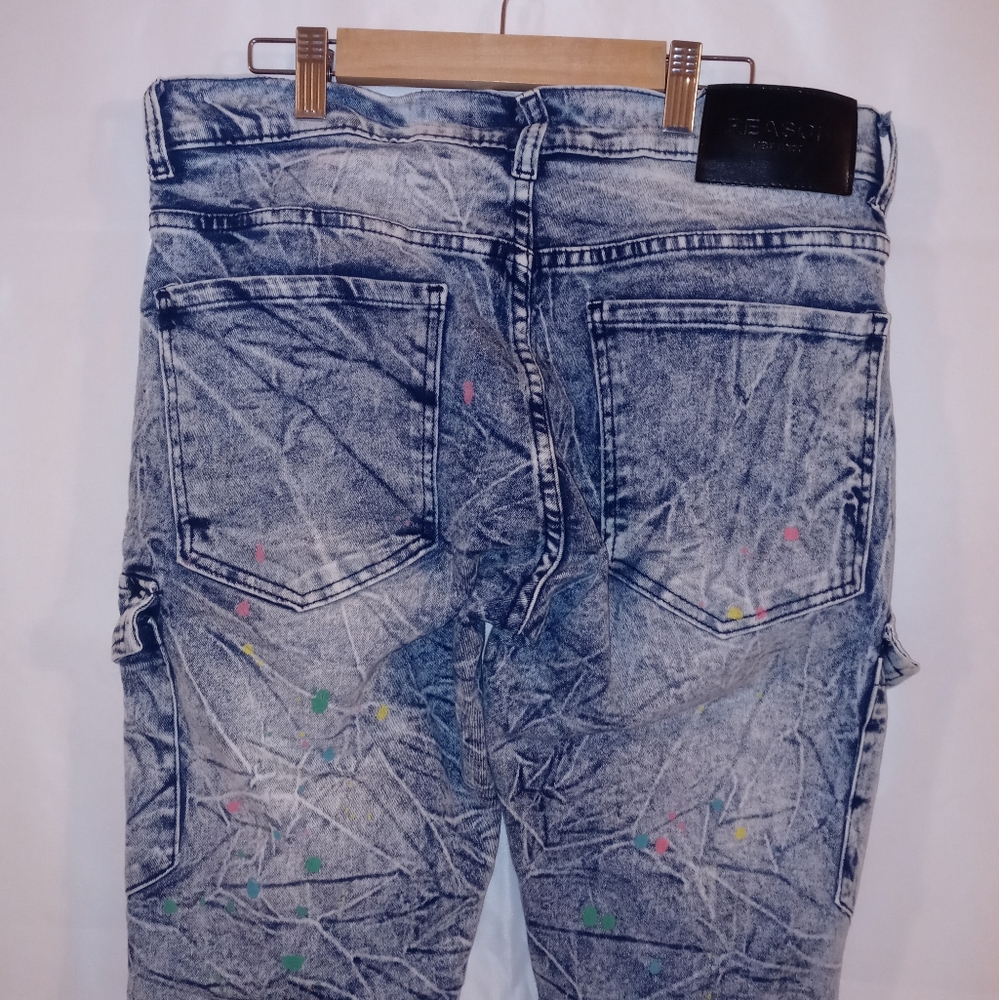 Reason Men's Skinny Jeans - Blue with Multicolor Accents - Picture 6 of 6